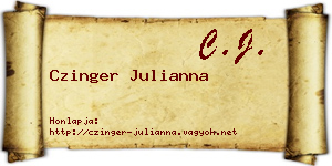 Czinger Julianna névjegykártya